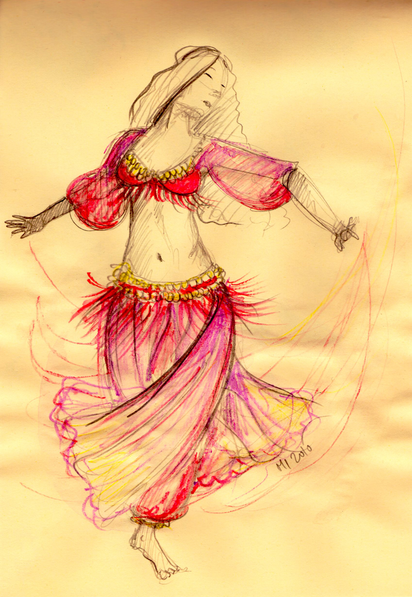 Belly Dancer Drawing Art