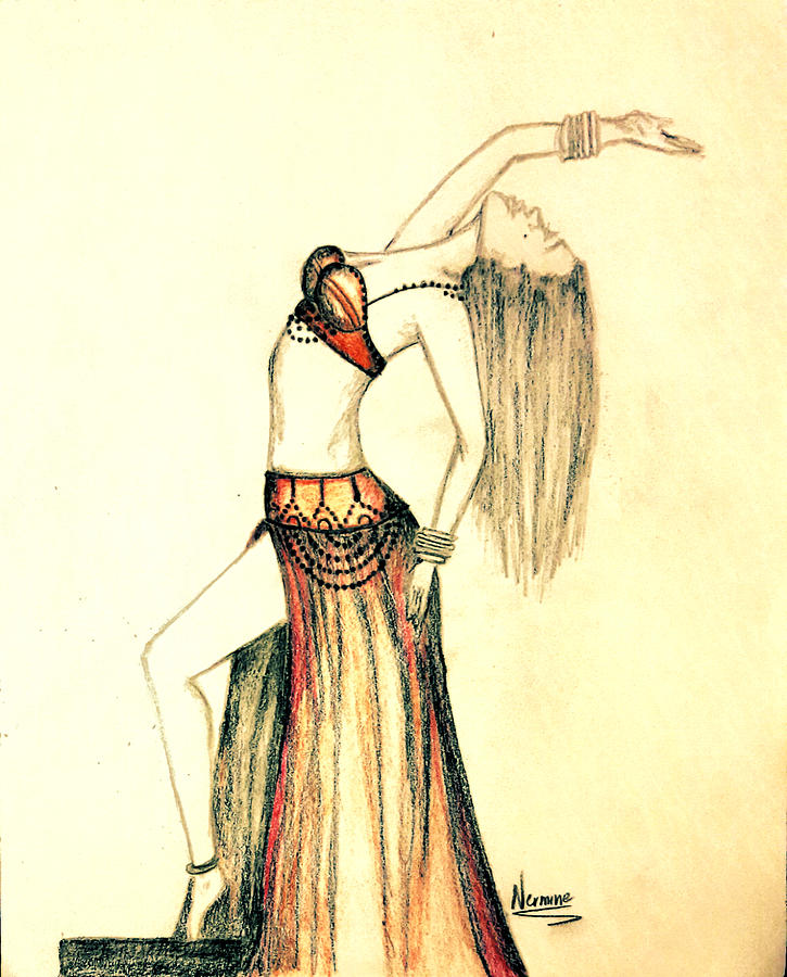 Belly Dancer Drawing High-Quality