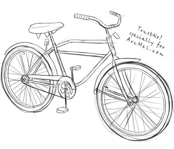 Bicycle Drawing Beautiful Image