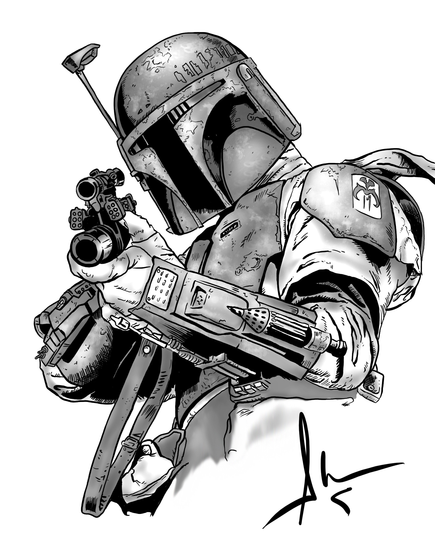 Boba Fett Drawing Creative Art