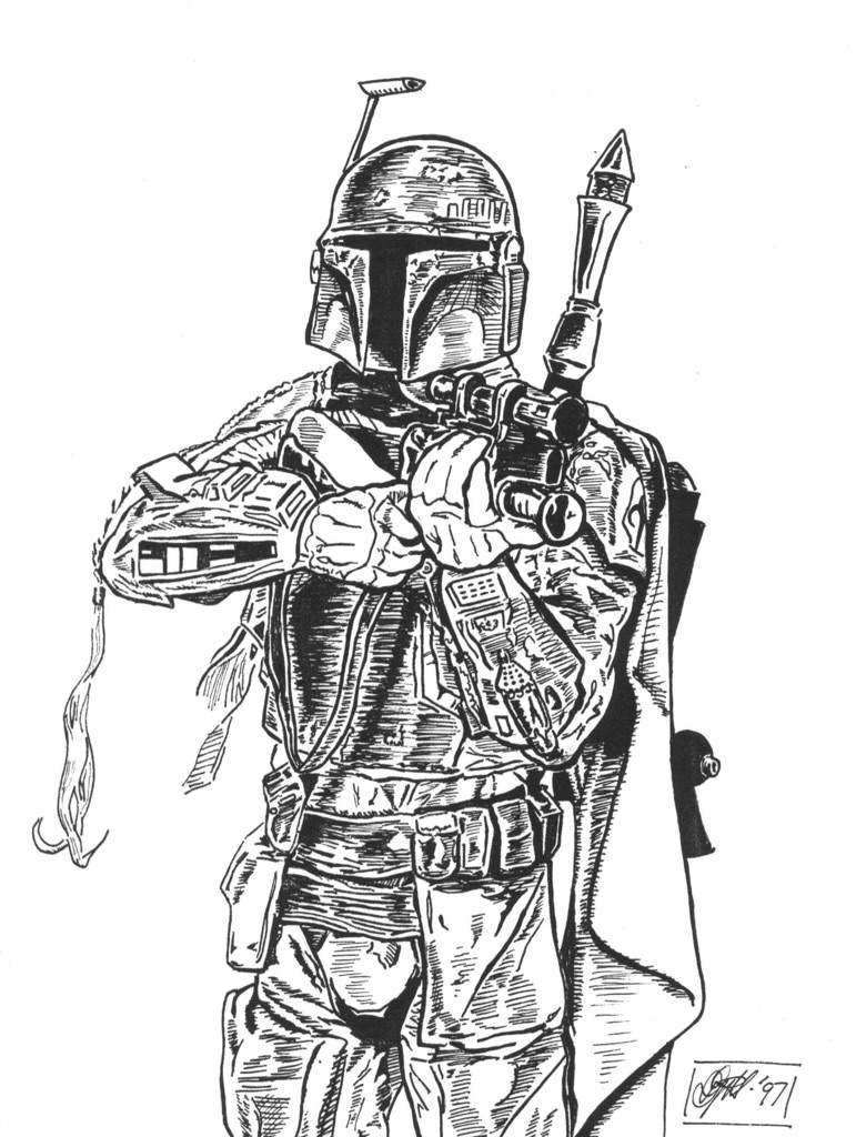 Boba Fett Drawing Pictures