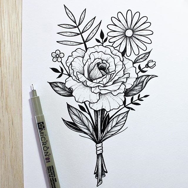 Bouquet Drawing Sketch