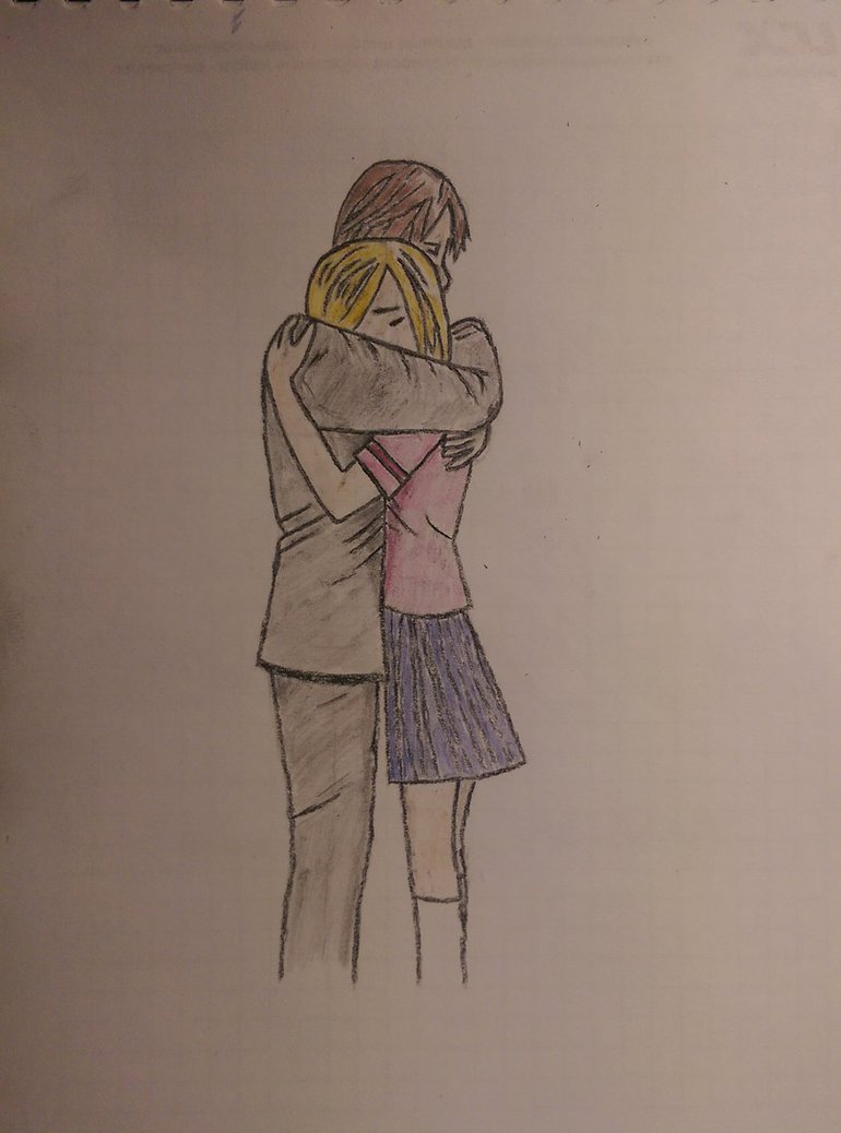 Boy And Girl Hugging Drawing Amazing