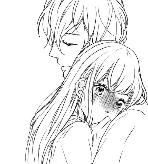 Boy And Girl Hugging Drawing Picture