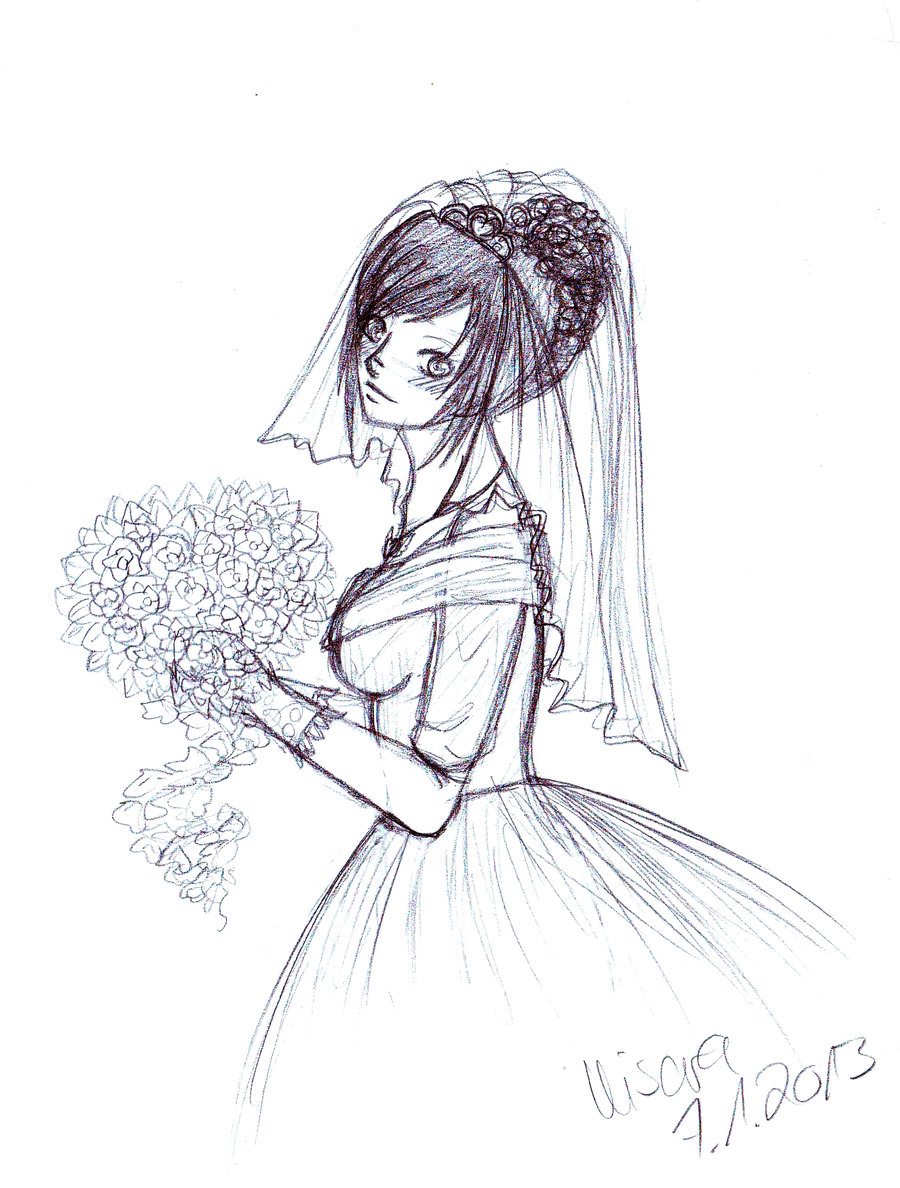 Bride Drawing Beautiful Image