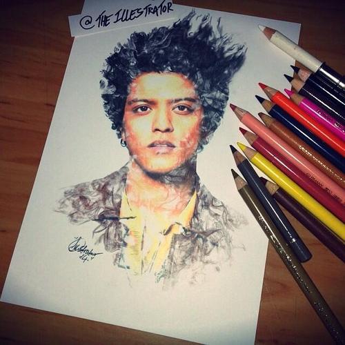 Bruno Mars Drawing Beautiful Art