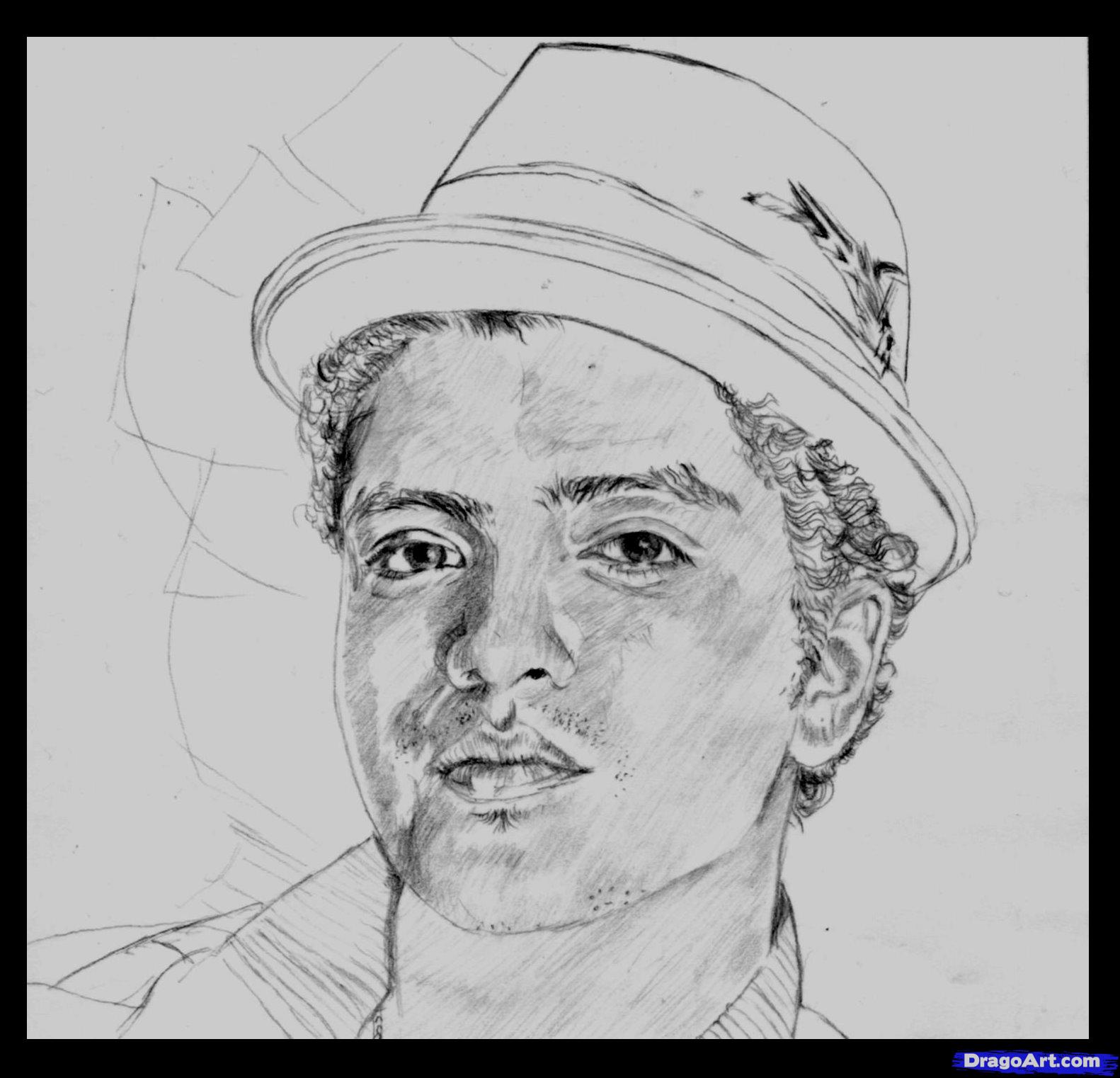 Bruno Mars Drawing High-Quality