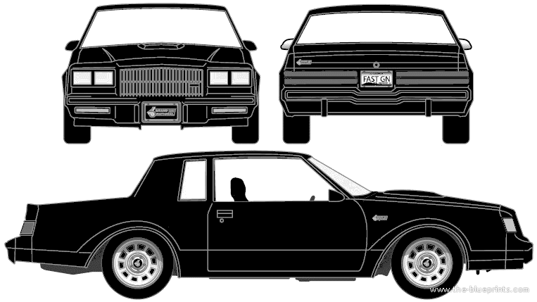 Buick Grand National Drawing Sketch