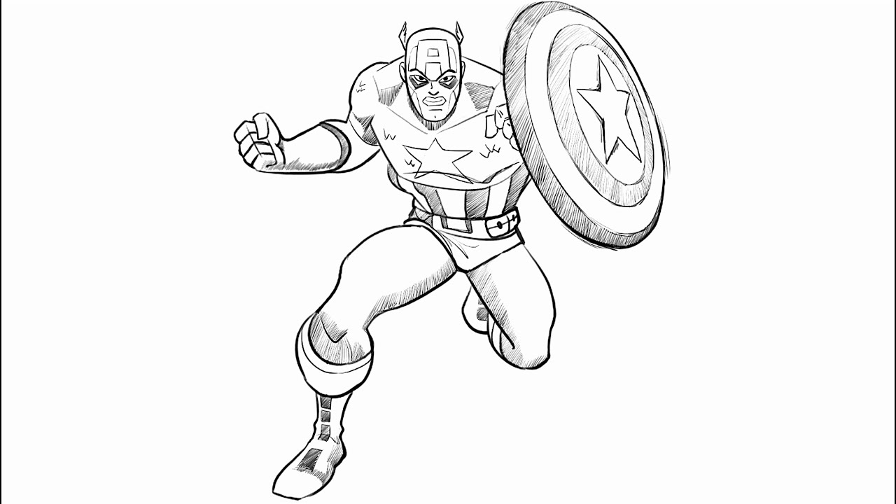 Captain America Drawing Beautiful Art