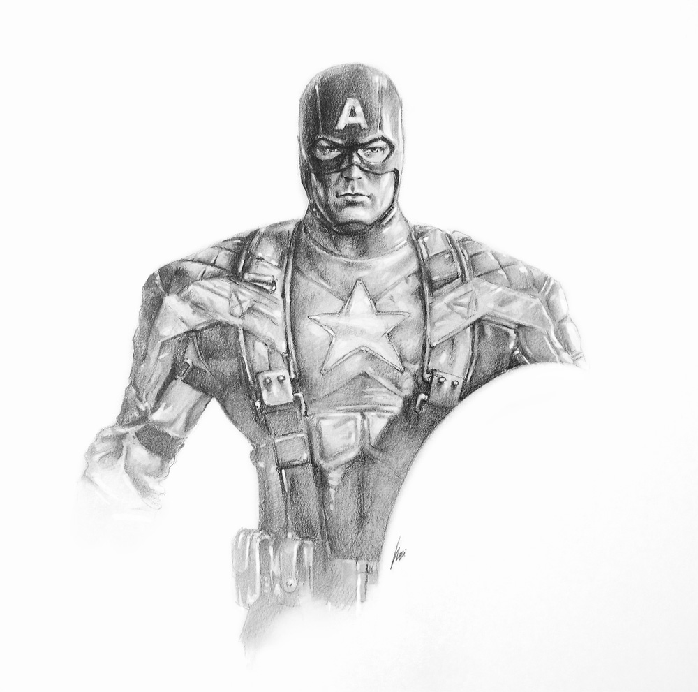 Captain America Drawing Pic