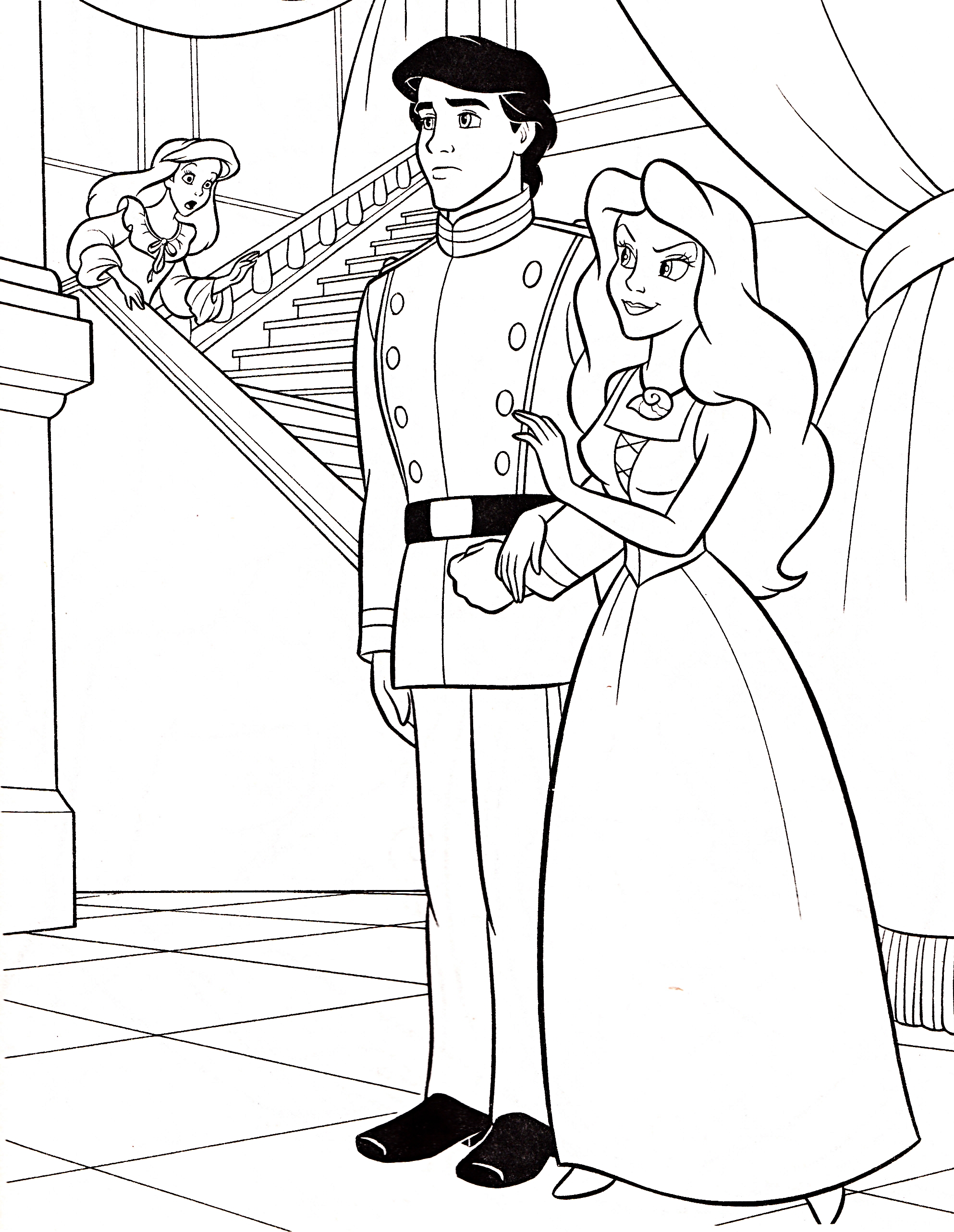 Cartoon Prince And Princess Drawing Art - Drawing Skill