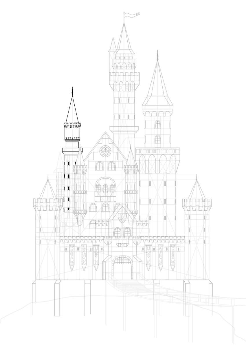 Castle Drawing Beautiful Image