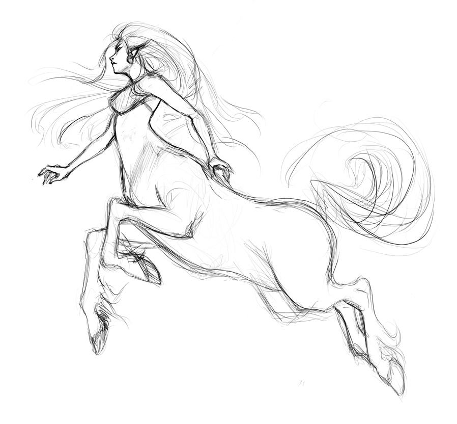 Centaurs Drawing Sketch