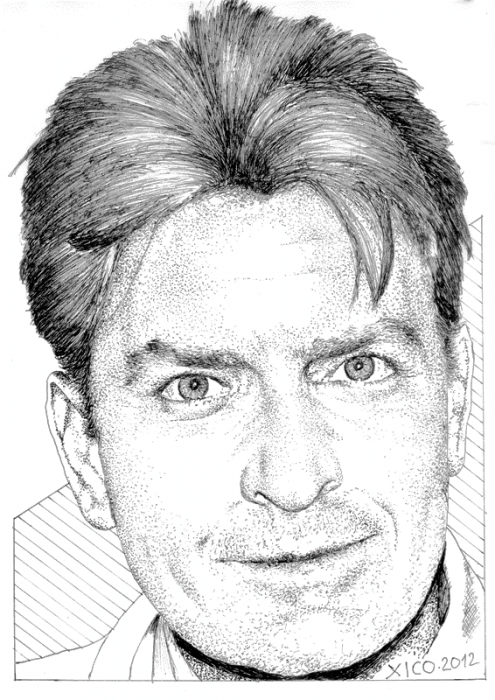 Charlie Sheen Drawing Beautiful Image