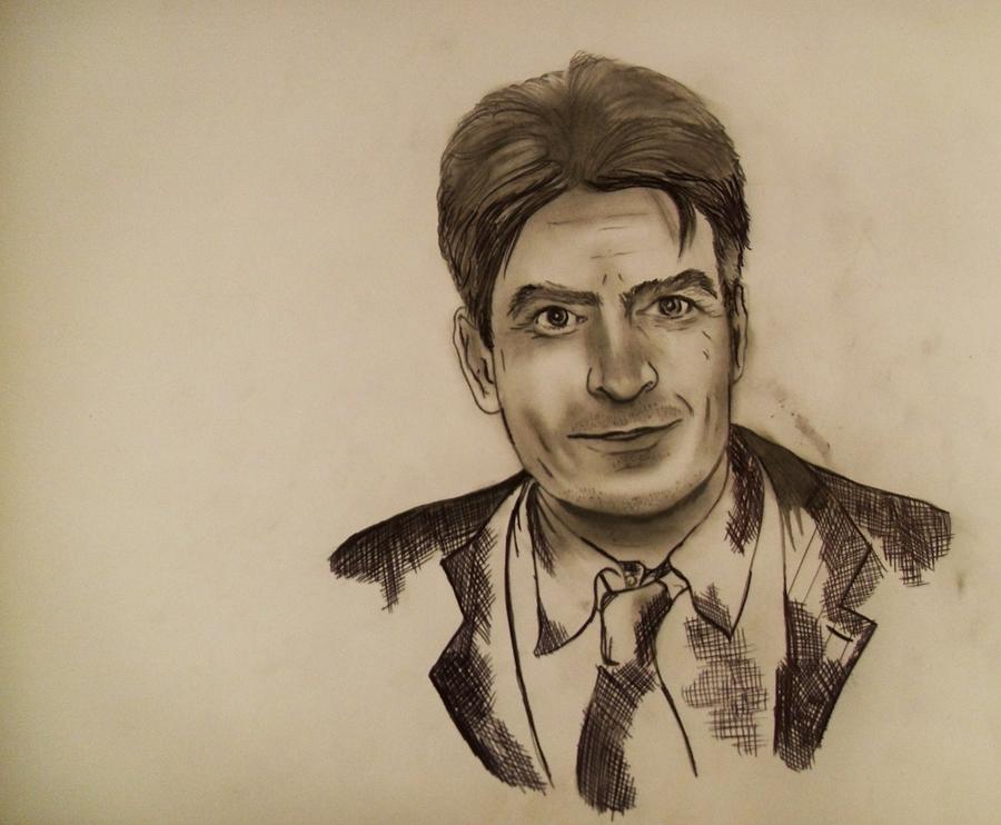 Charlie Sheen Drawing High-Quality