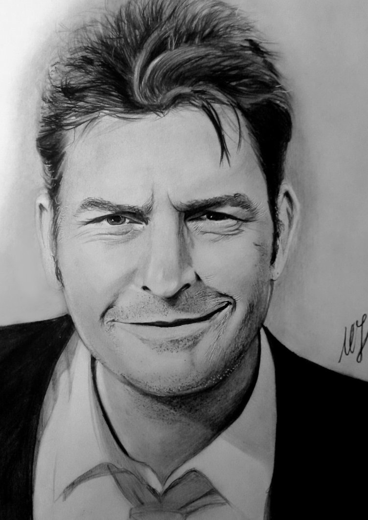 Charlie Sheen Drawing Realistic