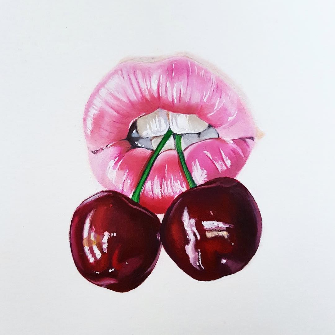 Cherry Lips Drawing Pic