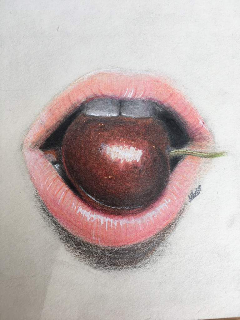 Cherry Lips Drawing Sketch