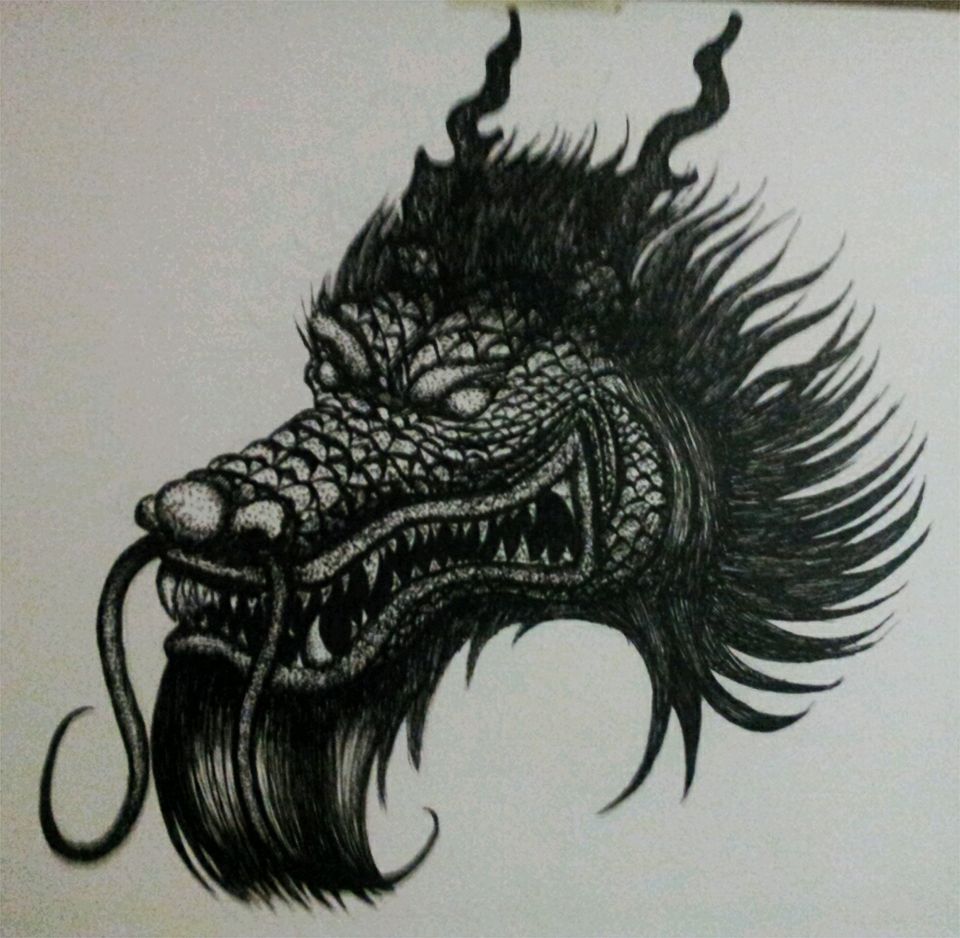 Chinese Dragon Head Drawing Pics