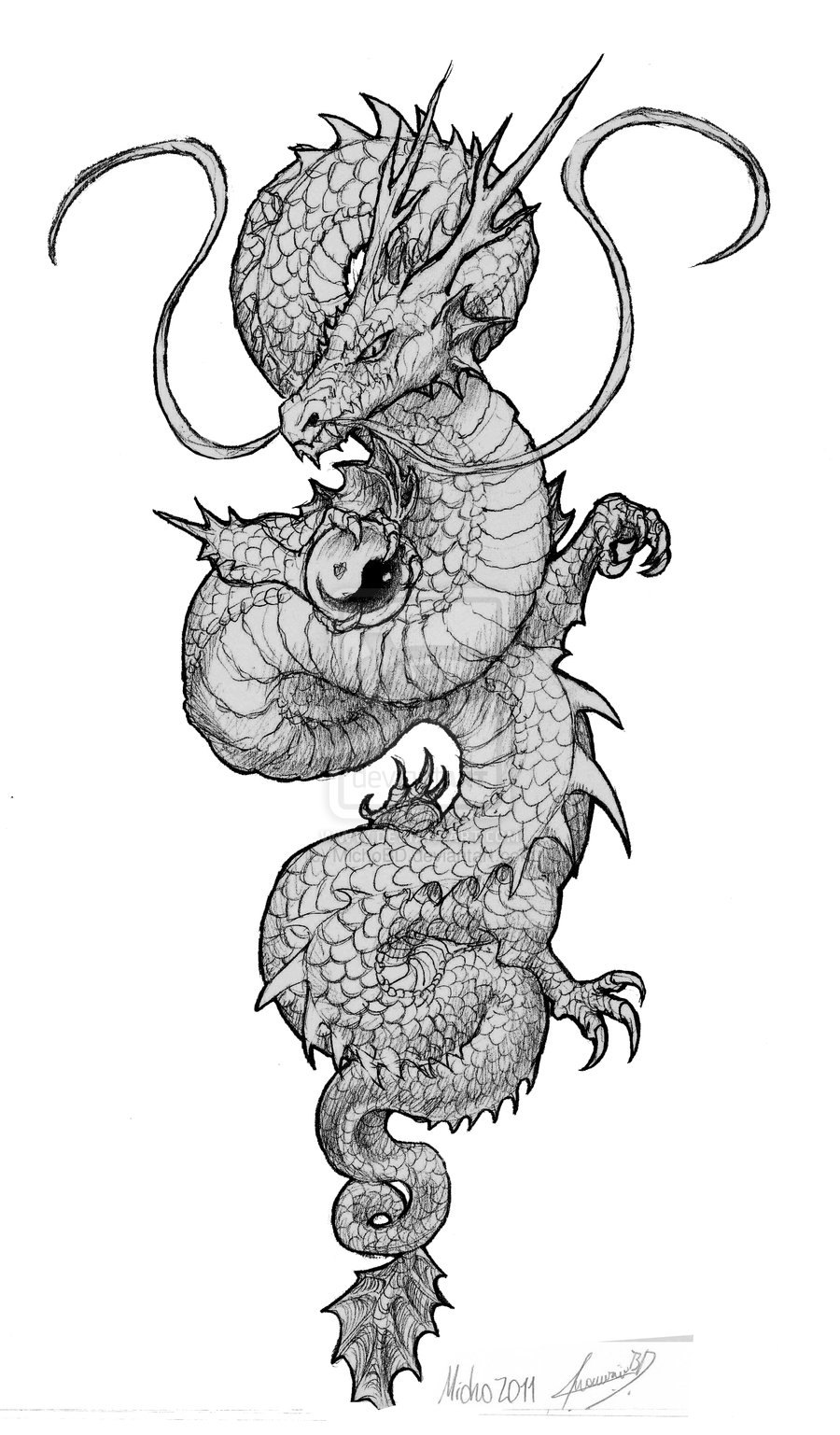 Chinese Dragon Head Drawing