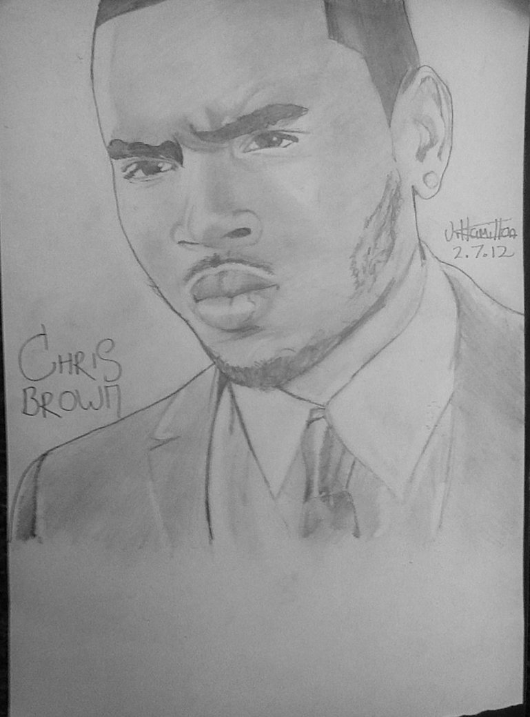 Creative Chris Brown Sketch Drawing for Kids