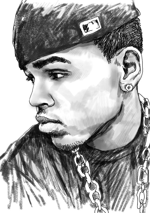 Chris Brown Drawing Sketch