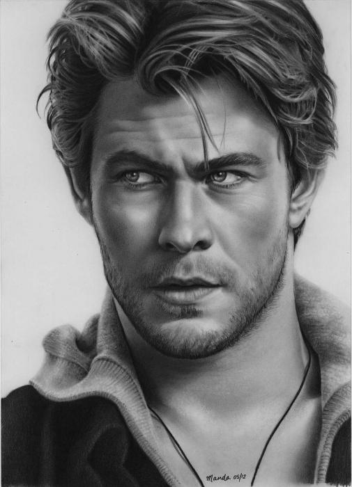 Chris Hemsworth Drawing Realistic