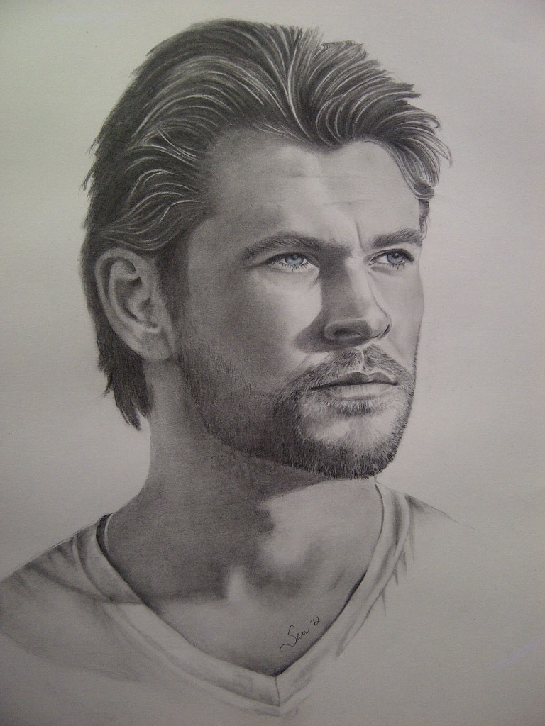 Chris Hemsworth Drawing Sketch