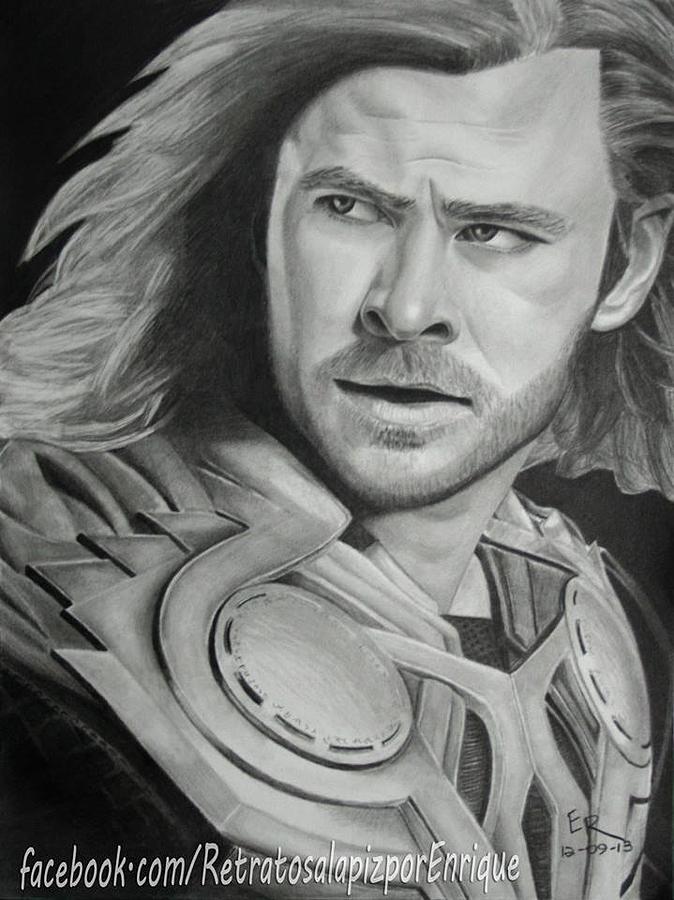 Chris Hemsworth Thor Avengers Drawing Amazing