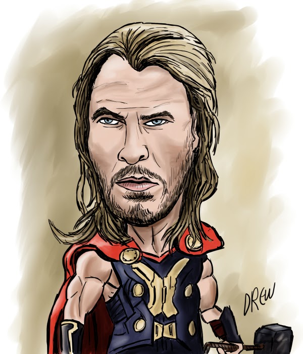 Chris Hemsworth Thor Avengers Drawing Beautiful Image