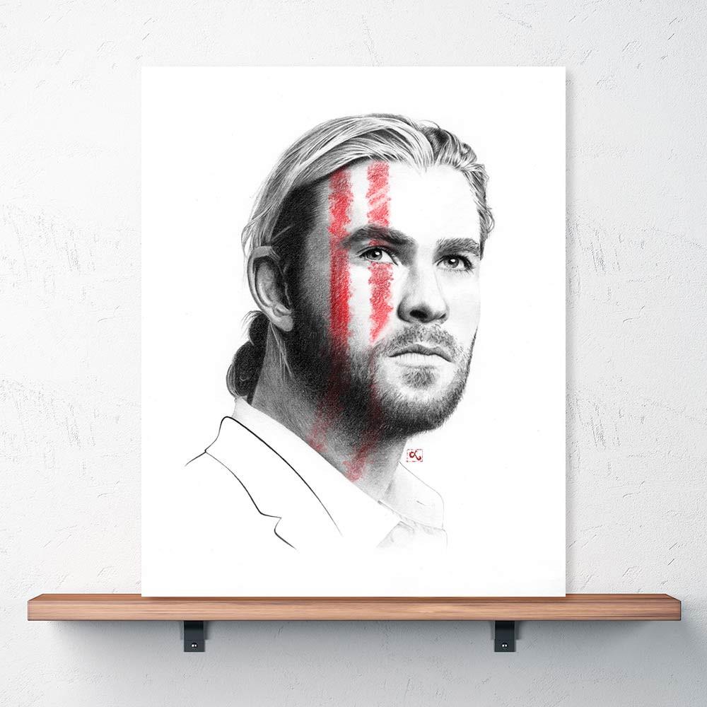 Chris Hemsworth Thor Avengers Drawing Image