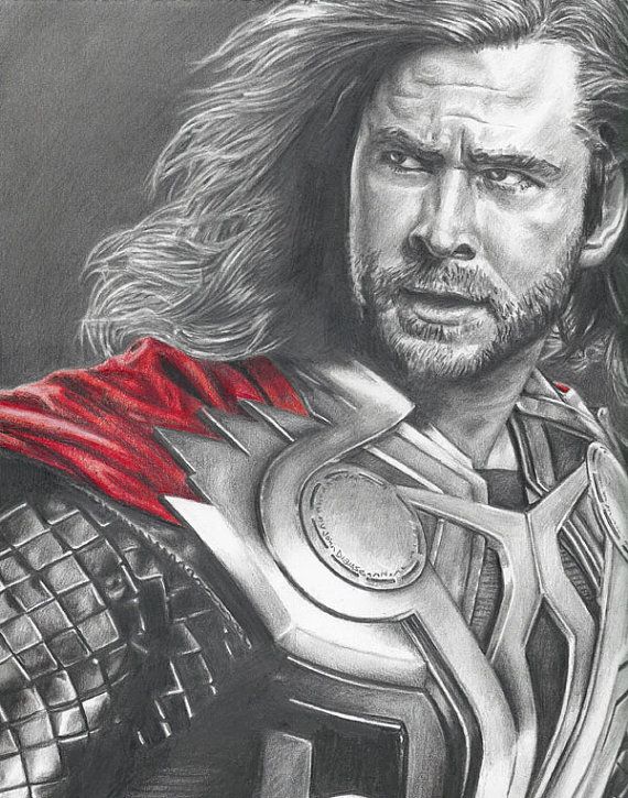 Chris Hemsworth Thor Avengers Drawing Pic
