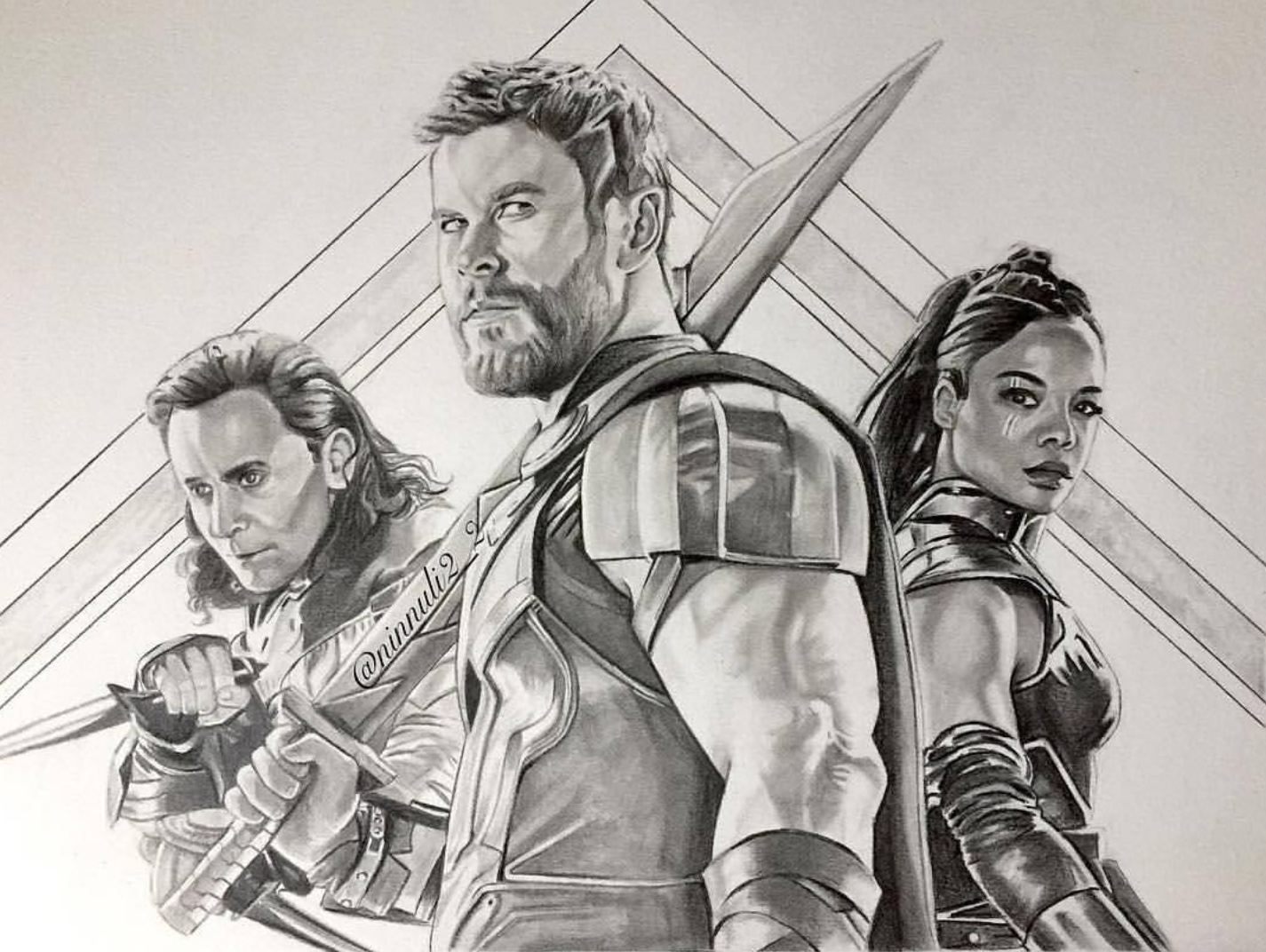 Chris Hemsworth Thor Avengers Drawing Pics