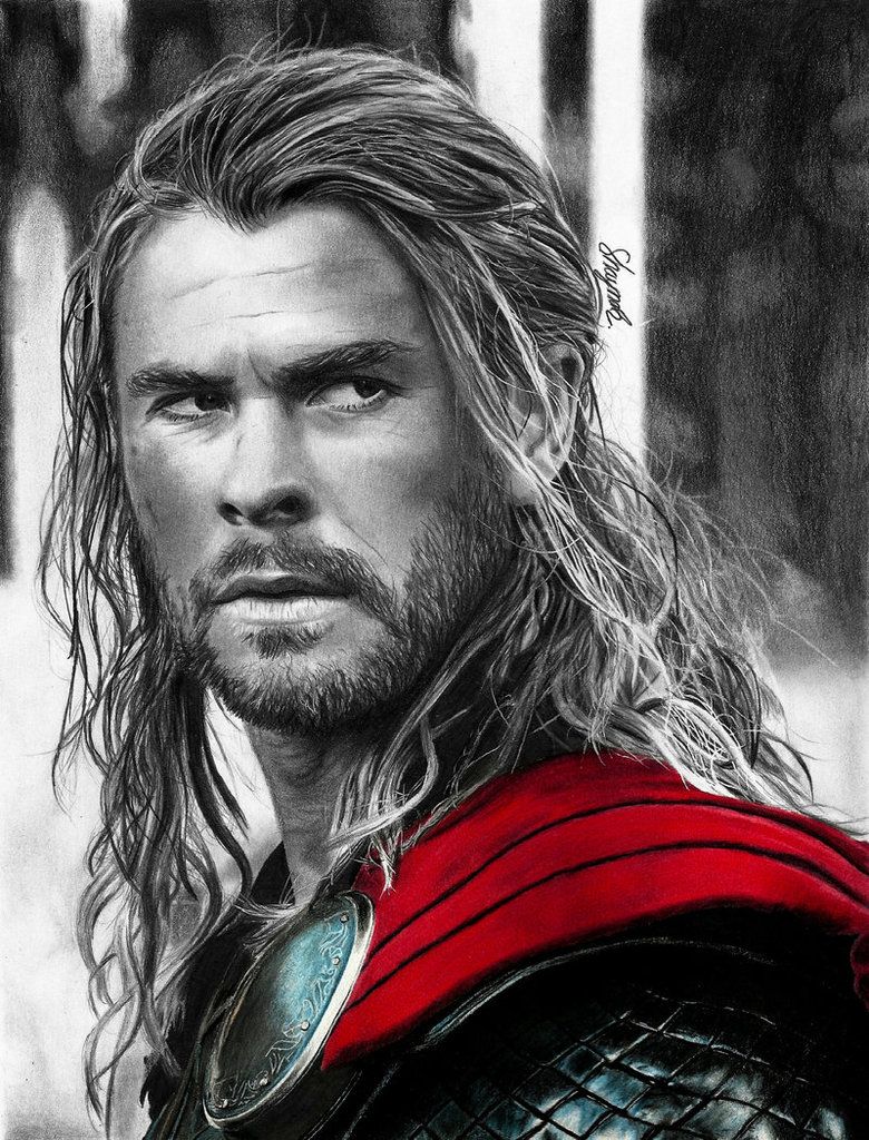 Chris Hemsworth Thor Avengers Drawing Picture
