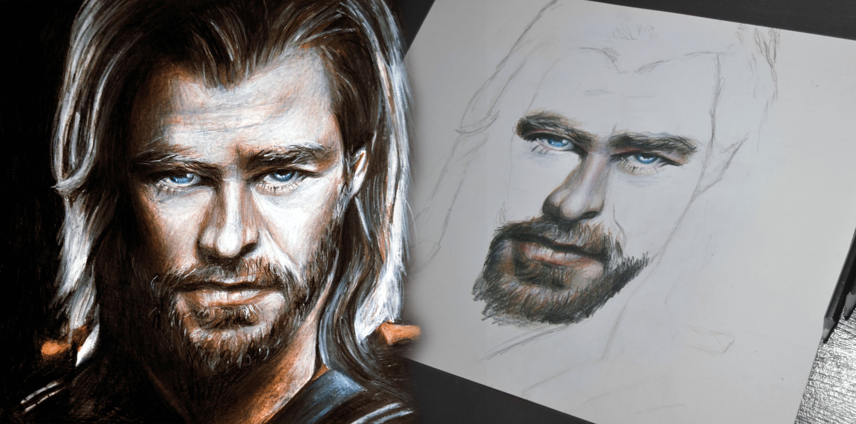 Chris Hemsworth Thor Avengers Drawing Sketch