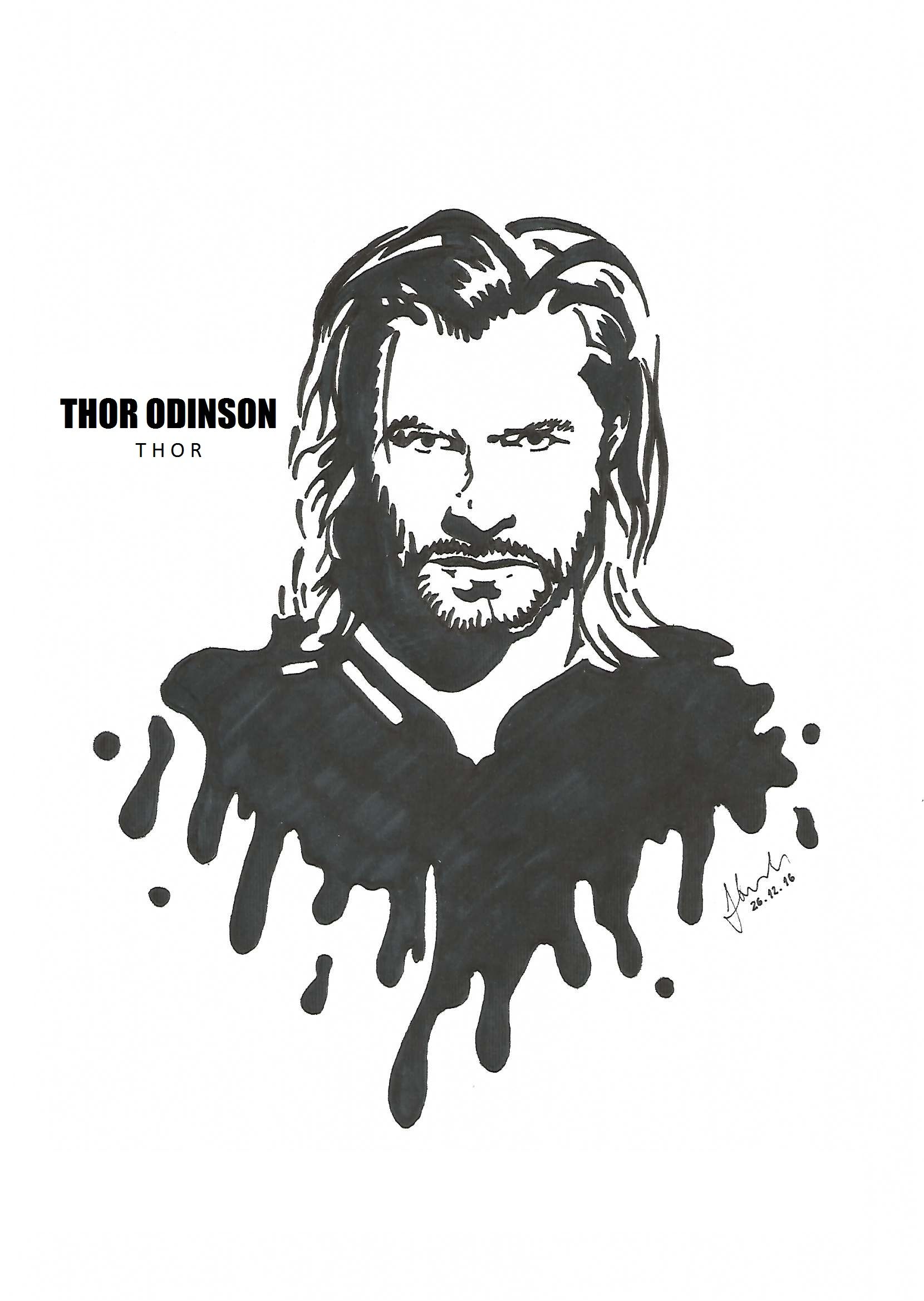 Chris Hemsworth Thor Avengers Drawing