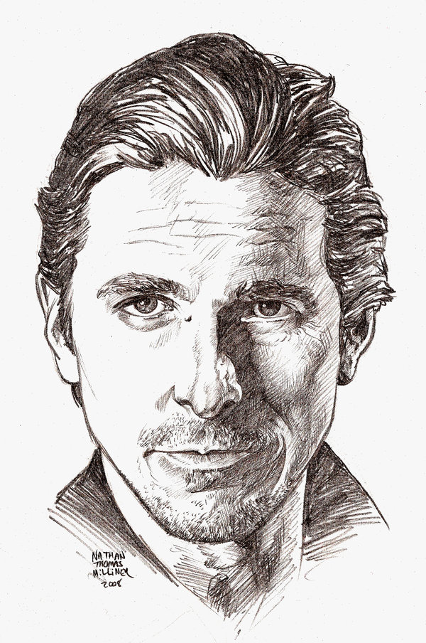 Christian Bale Drawing High-Quality