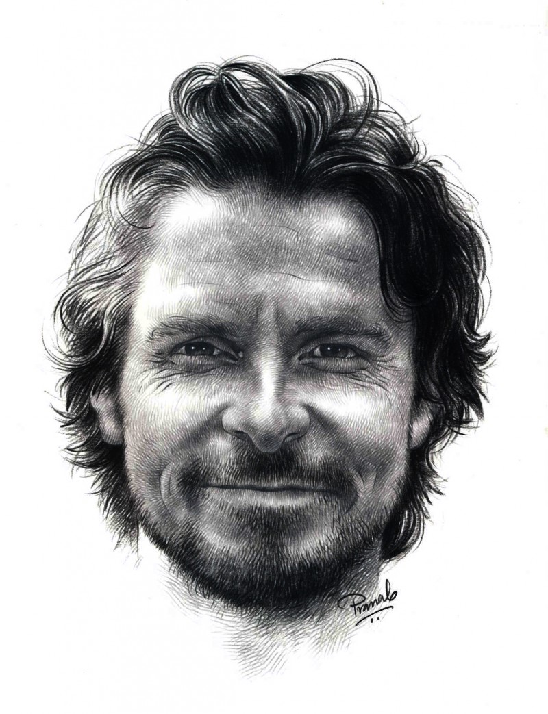 Christian Bale Drawing Picture