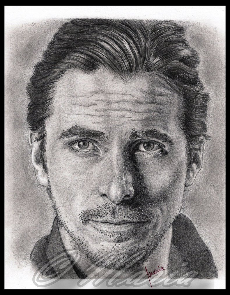 Christian Bale Drawing Sketch