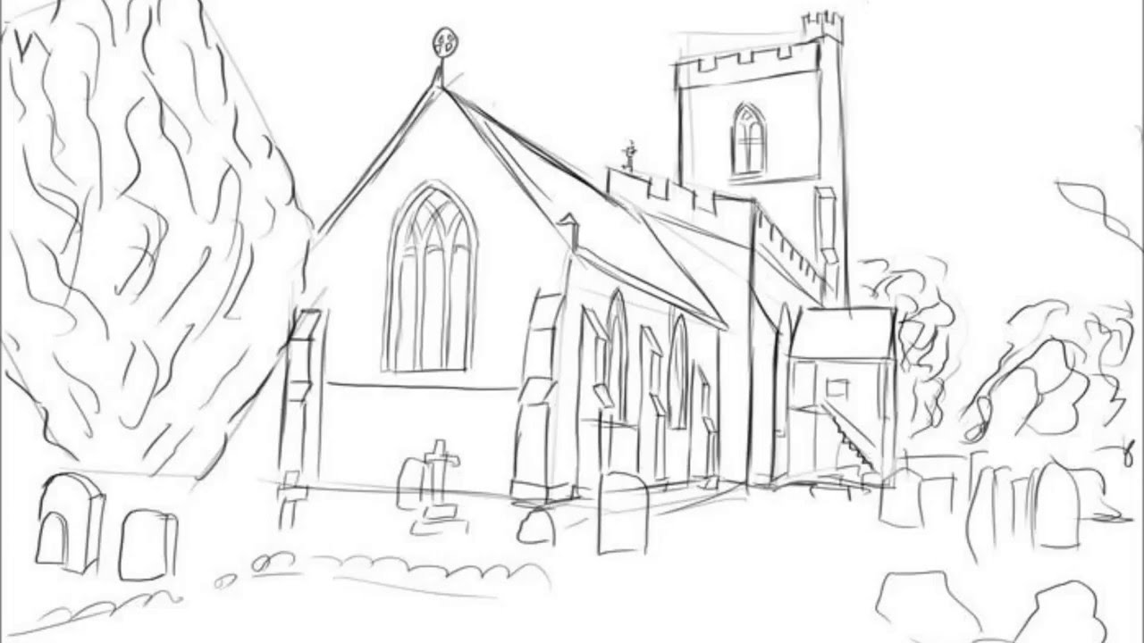 Church Drawing Art