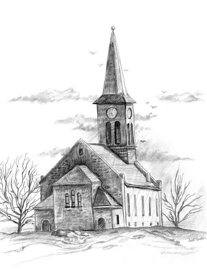 Church Drawing Beautiful Image