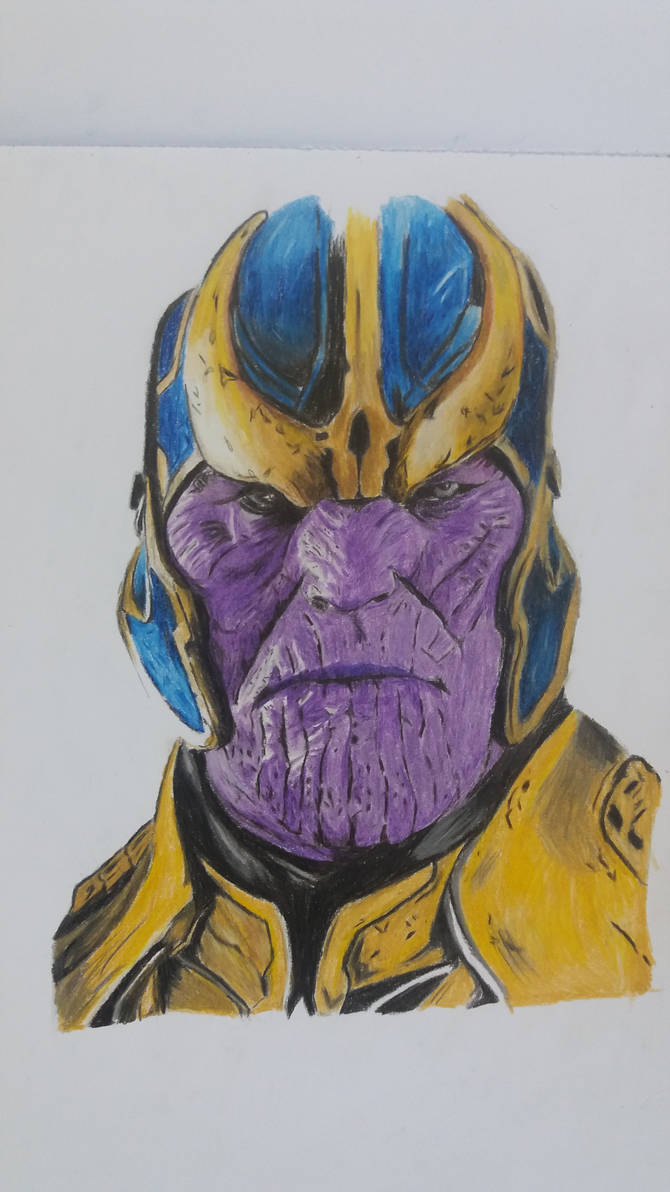 Colored Thanos Drawing Art