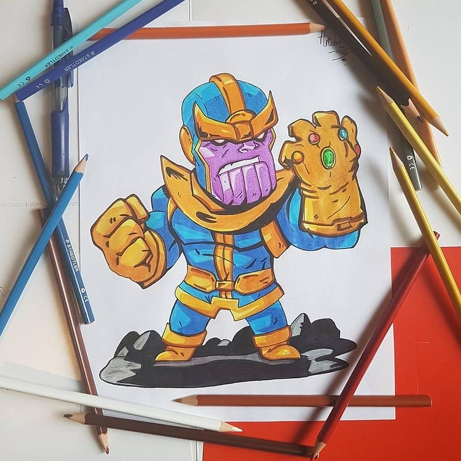 Colored Thanos Drawing Image