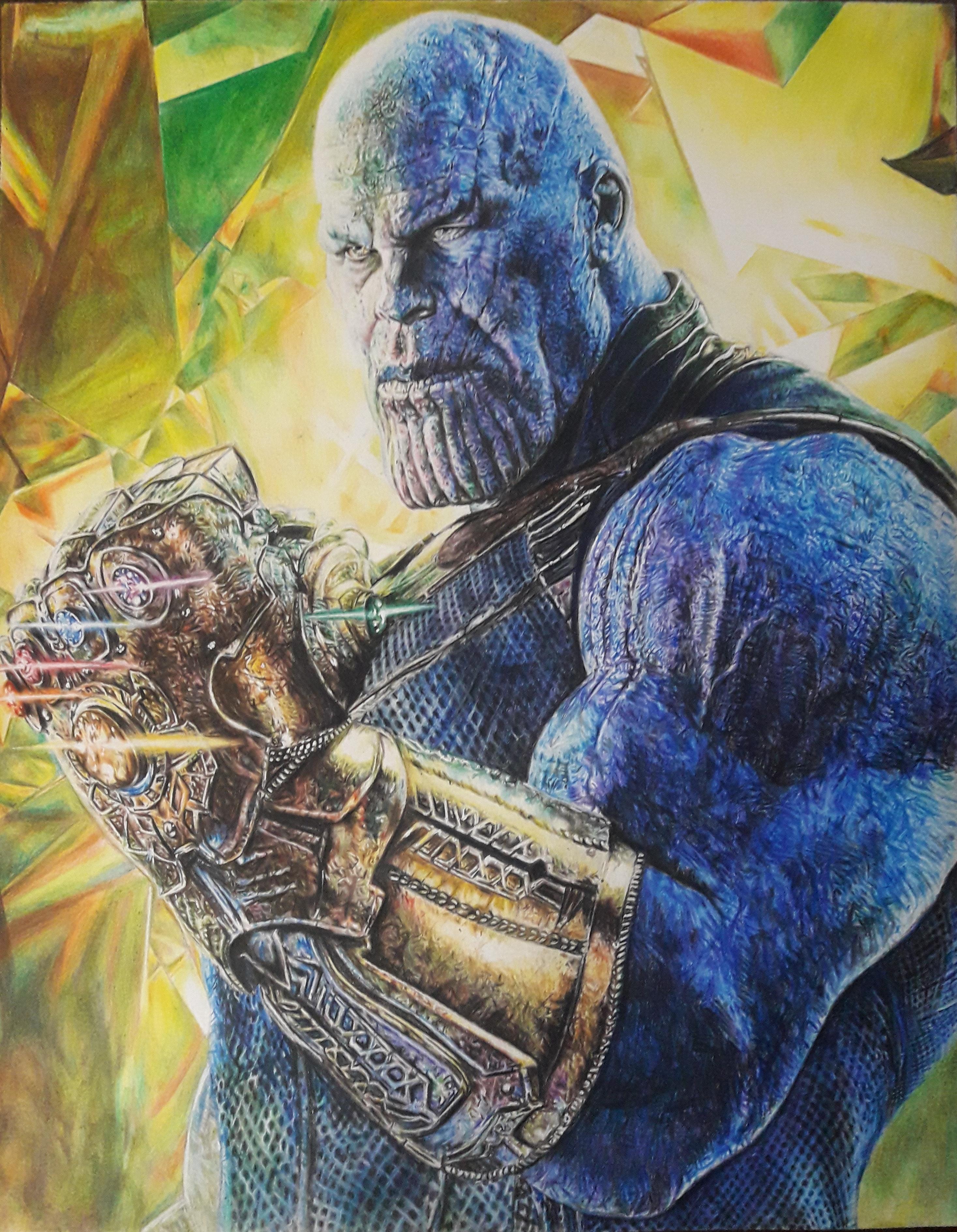 Colored Thanos Drawing Photo