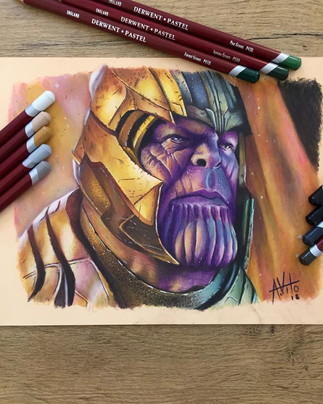 Colored Thanos Drawing Pic