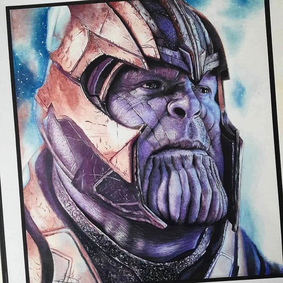 Colored Thanos Drawing Picture