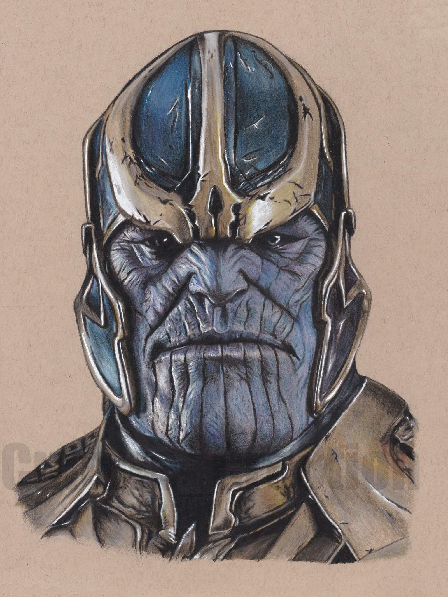 Colored Thanos Drawing