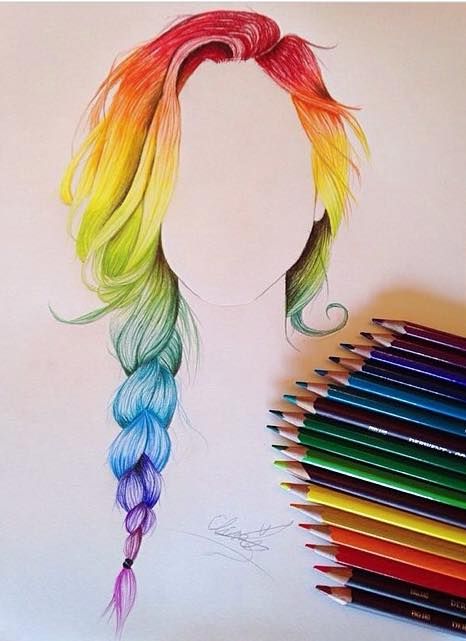 Colorful Hair Drawing Image