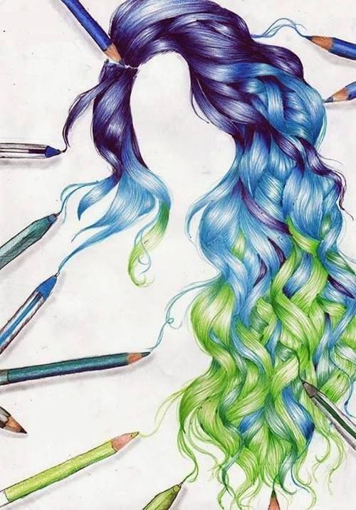 Colorful Hair Drawing