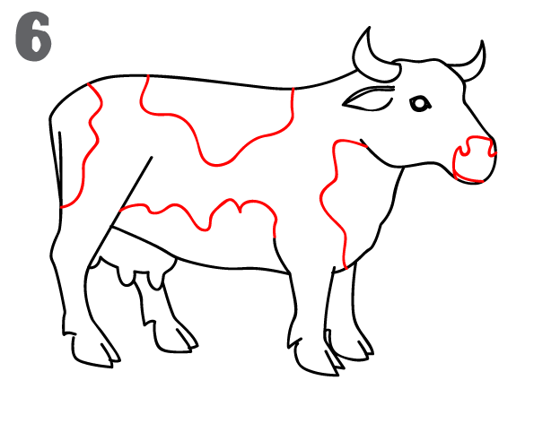 Cow Drawing Beautiful Image